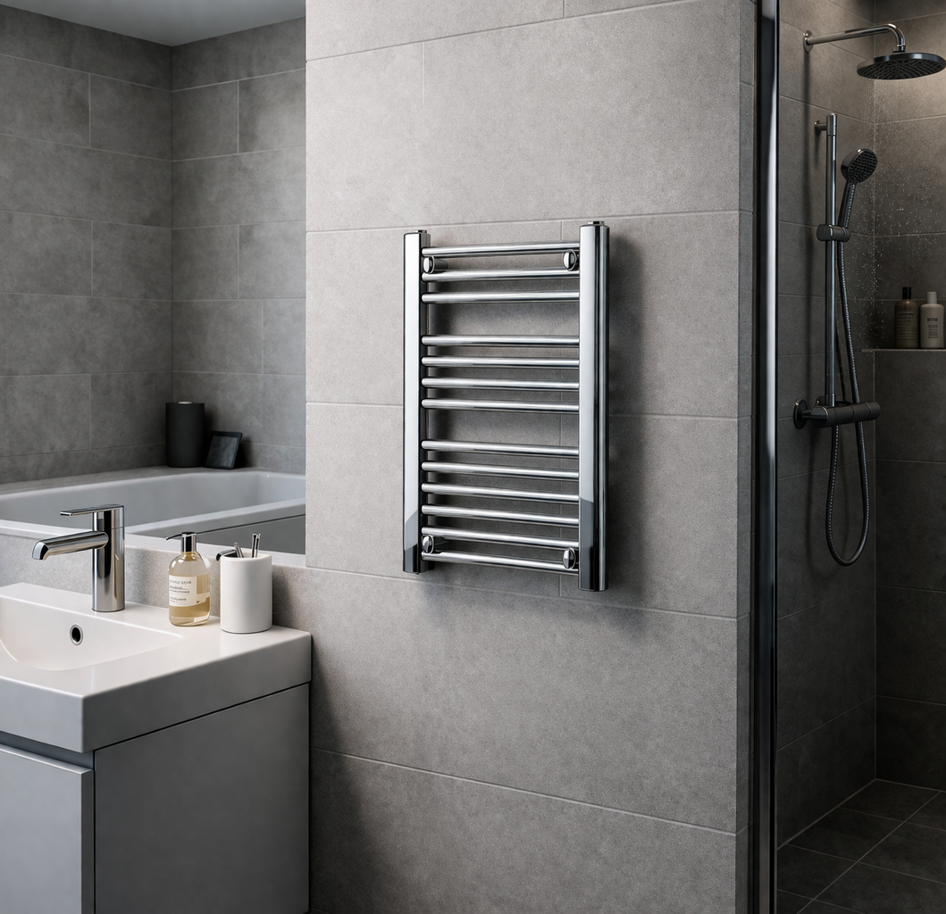 25mm Straight Towel Rail 300mm x 800mm - Chrome