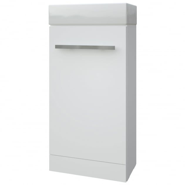 Cloakroom Unit & Basin - White Gloss