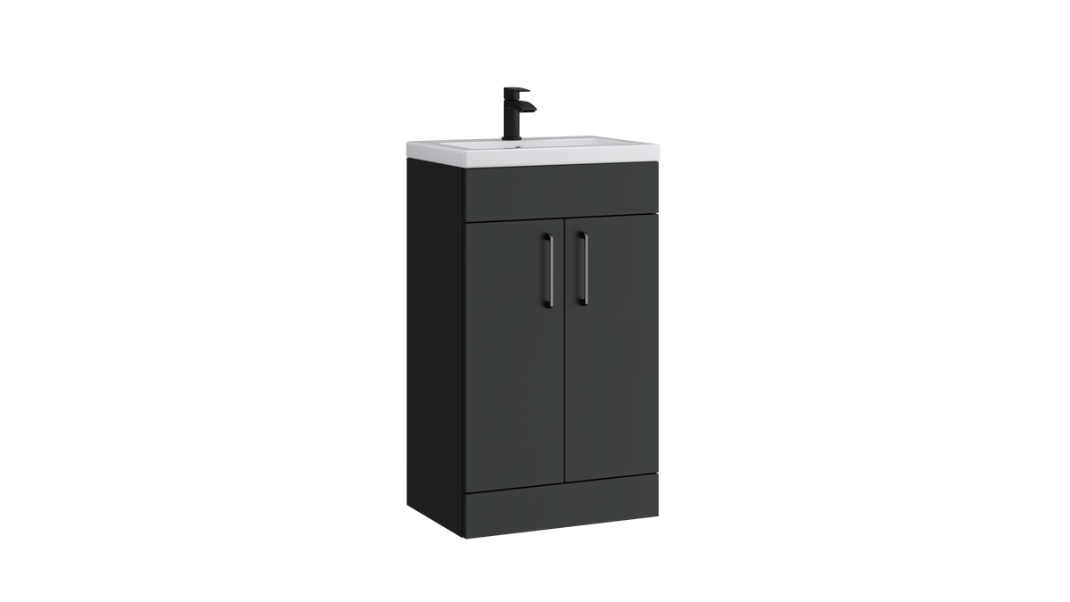 Dove 500mm 2 Door Slimline Unit Matt Anthracite
