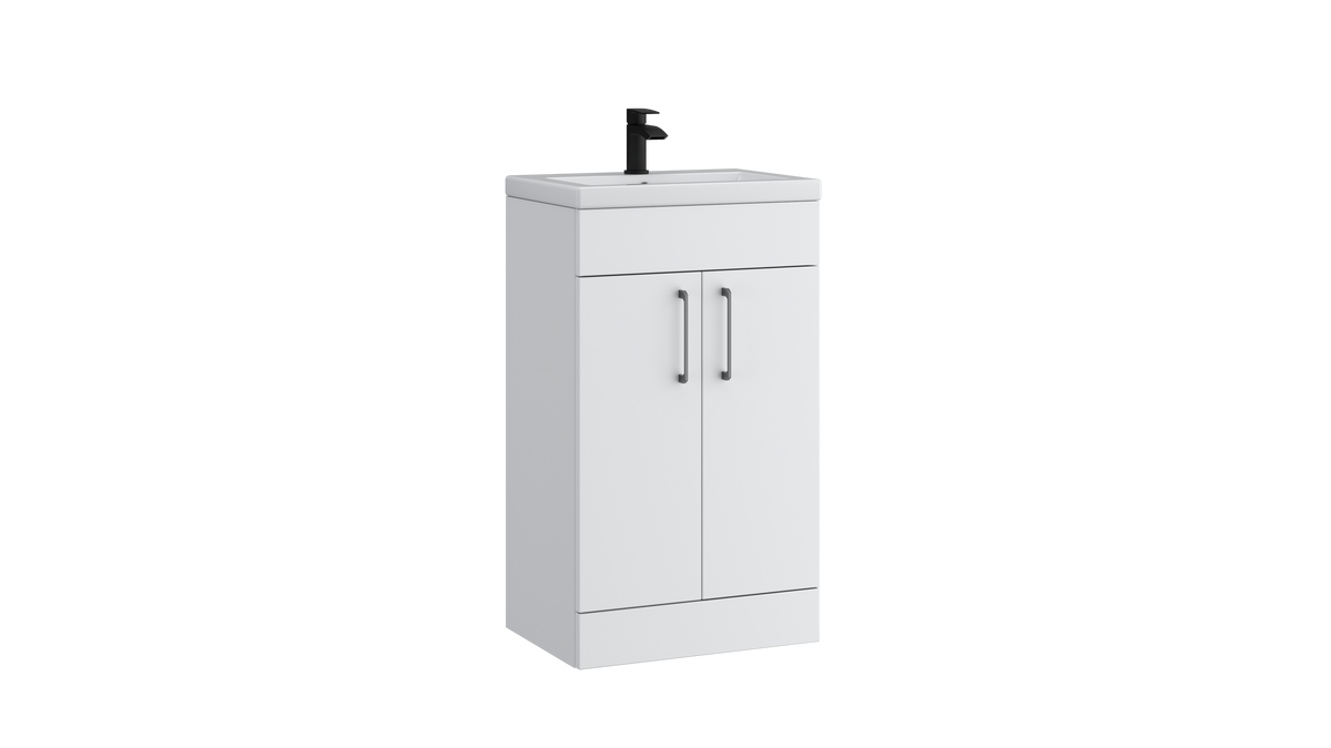Dove 500mm 2 Door Slimline Unit Matt White