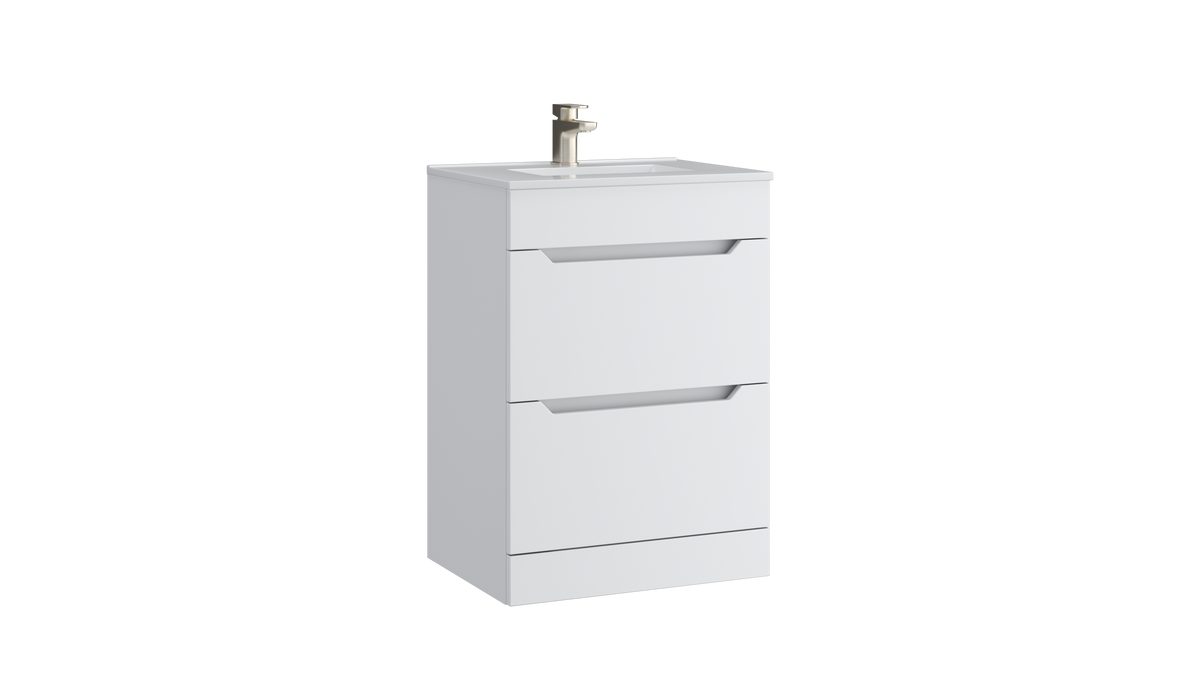 Urban 600mm 2 Drawer Floor Standing Unit Matt White