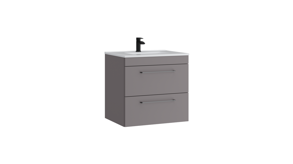 Dove 600mm 2 Drawer Wall Mounted Unit Slate Grey