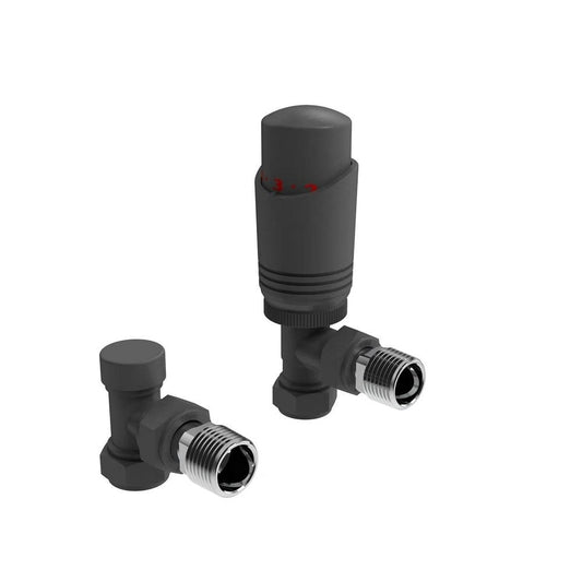 Design Twin Pack TRV, Anthracite, Angled