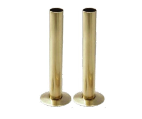 15mm Pipes and Rosettes Brushed Brass 180mm Length (pair)