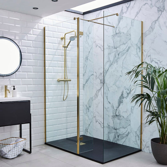 Brushed Brass Wetroom Profile Kit - 800mm