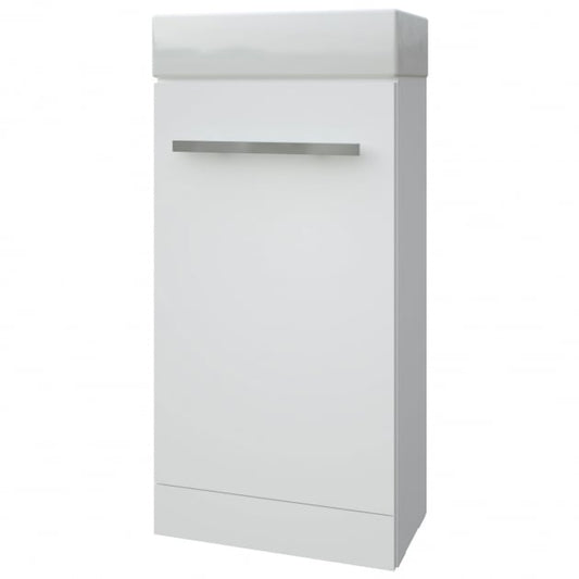 Cloakroom Unit & Basin - White Gloss