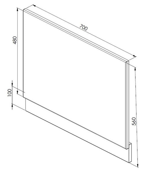 700mm 2 Piece Mouldwood End Panel White