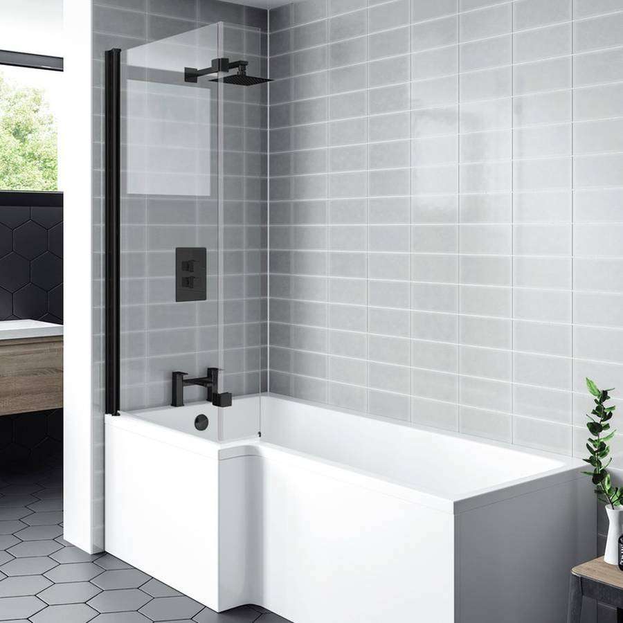 Nero L Shaped Shower Bath Screen