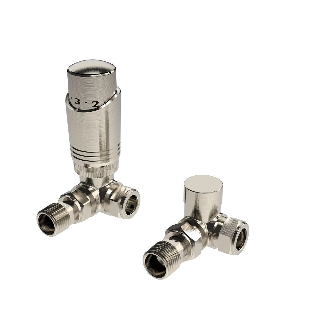 Design Twin Pack TRV, Brushed Nickel, Corner