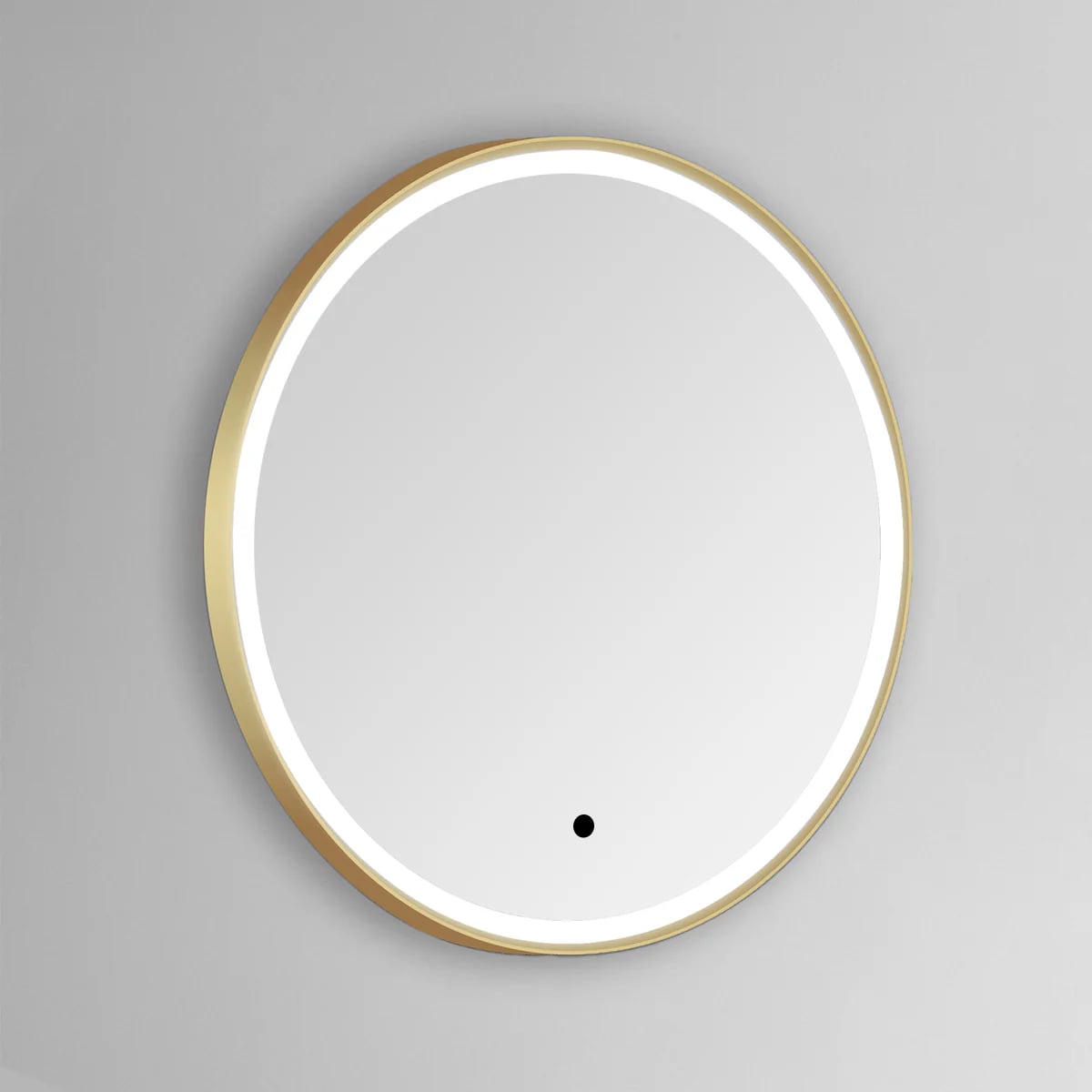 Ottone Round 600MM LED MIRROR ANTI-FOG • • 3 TONE AMBIENT LIGHTING • BRUSHED BRASS FRAME • SENSOR SWITCH