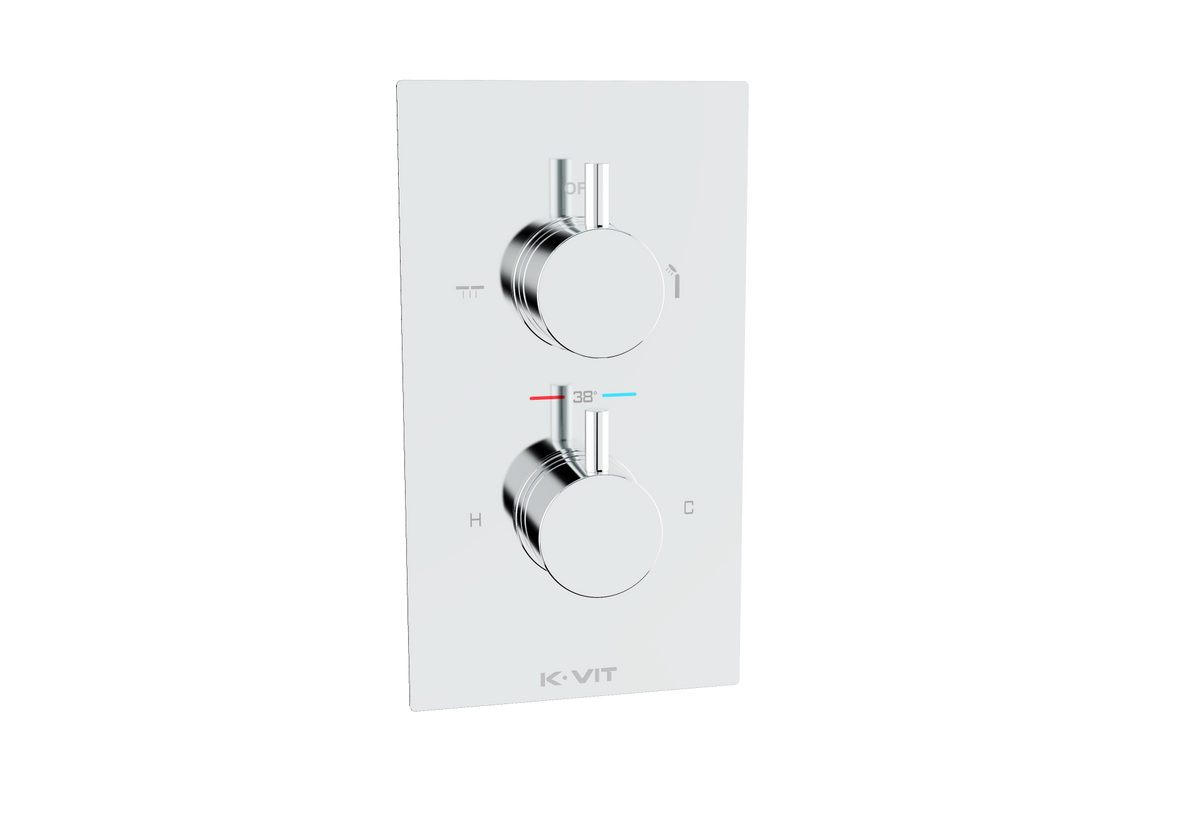 Plan, concealed thermostatic shower valve+diverter