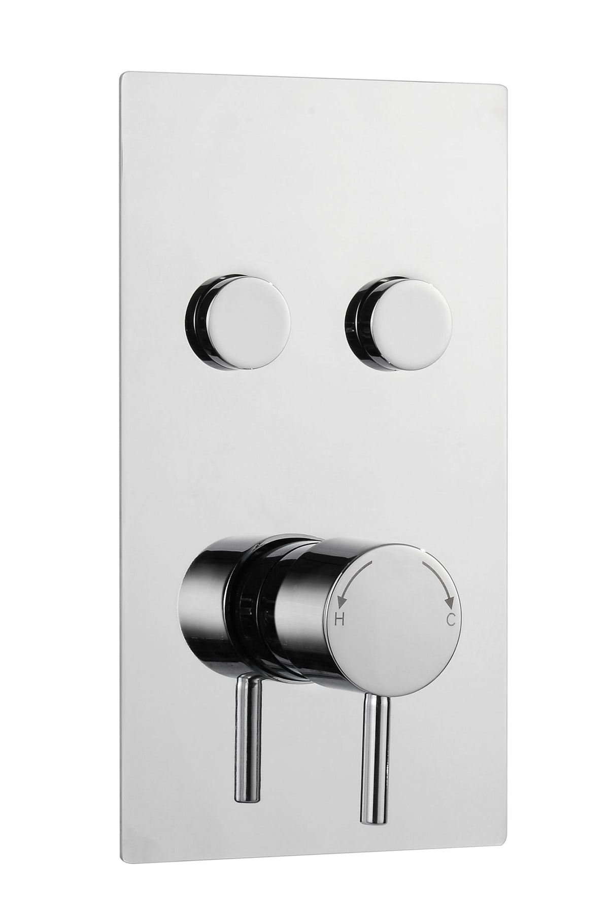 Plan Twin Round Push Button Concealed Thermostatic Shower Valve