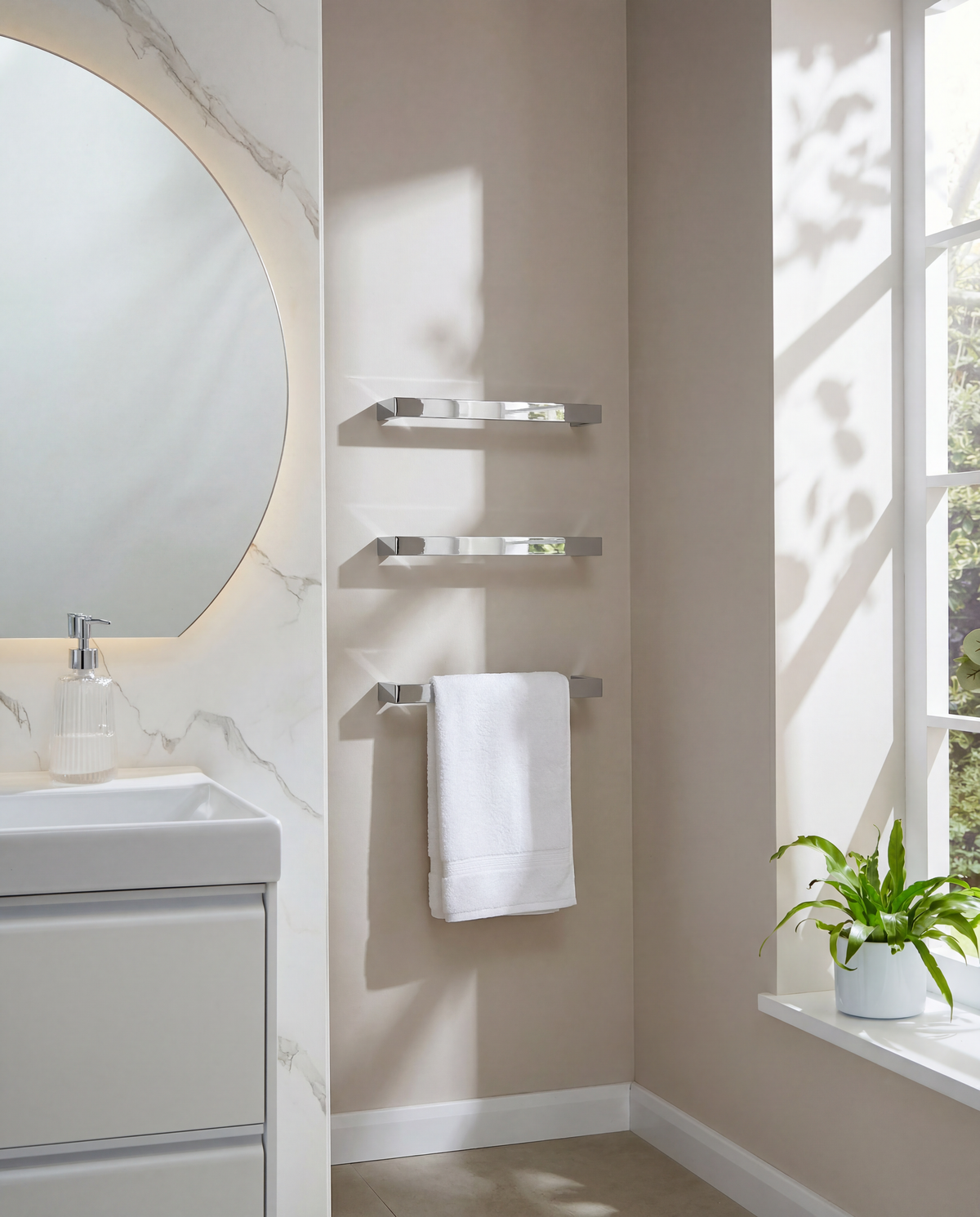 Singola Dry Electric Towel Rail 450mm - Chrome