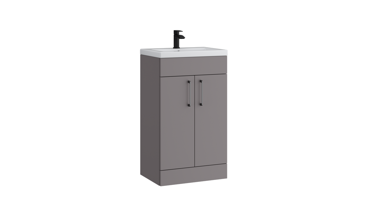Dove 500mm 2 Door Slimline Unit Slate Grey