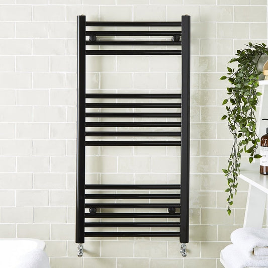 Straight Towel Rail 500mm x 1000mm Black