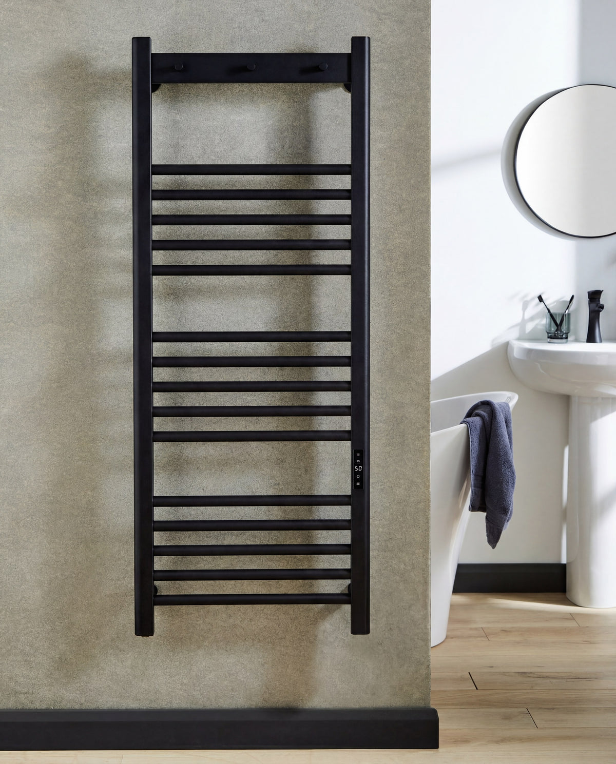 Toro Smart Dry Electric Towel Rail 800 x 500mm - Black