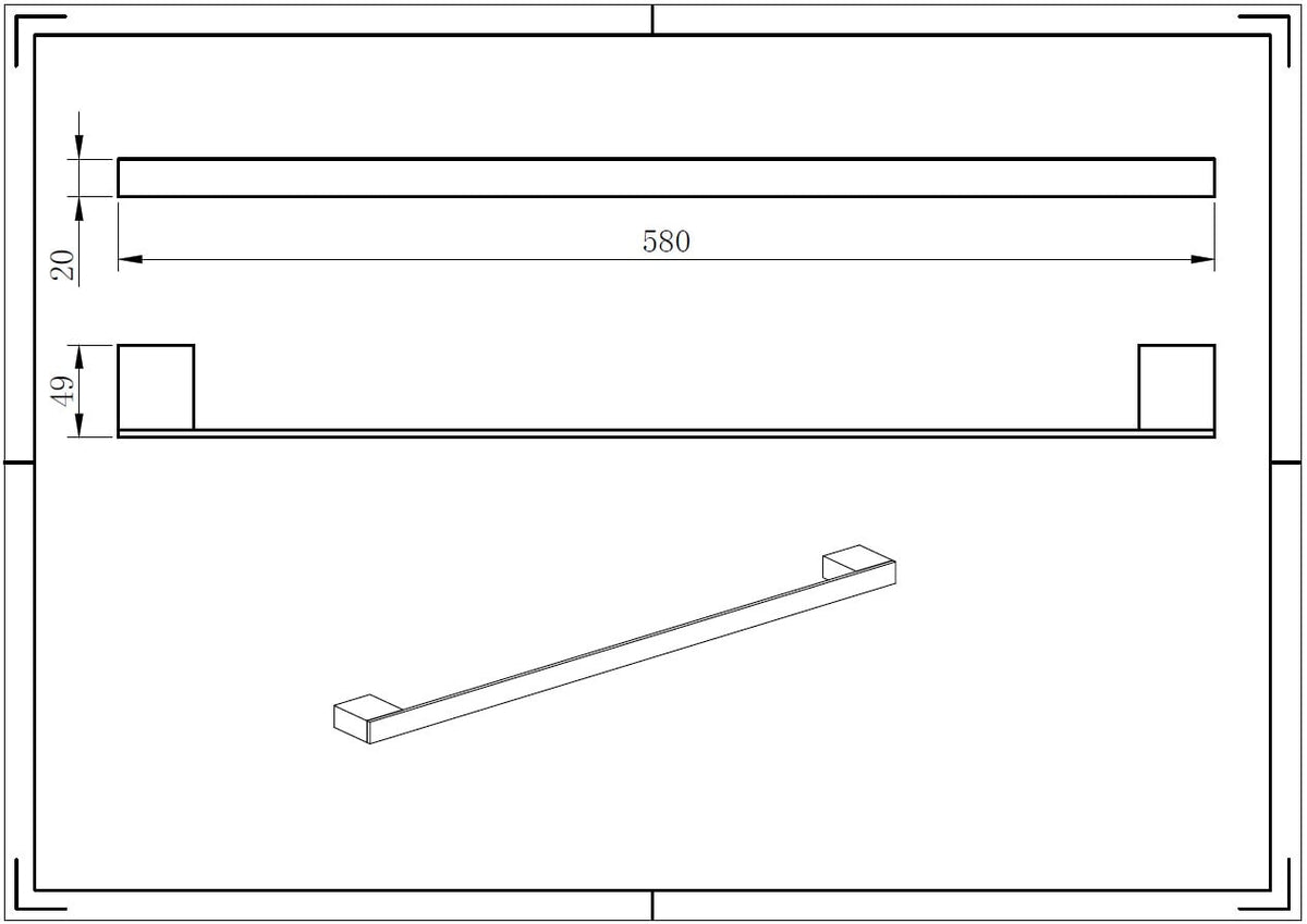 K-Vit Premium Towel Bar Chrome