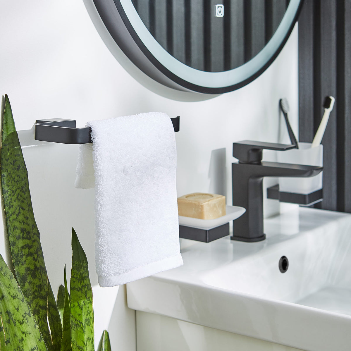 K-Vit Premium Towel Ring Matte Black